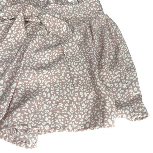 Shein Print Dress Shorts With Tie Lightweight Mauve Color - Picture 4 of 16